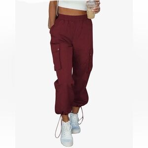 EVALESS Elastic High Waisted Cargo Pants👖Women👩🏻Sz M